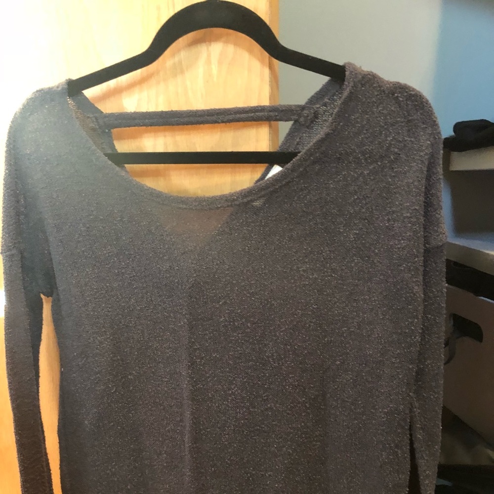 Grey open back sweater